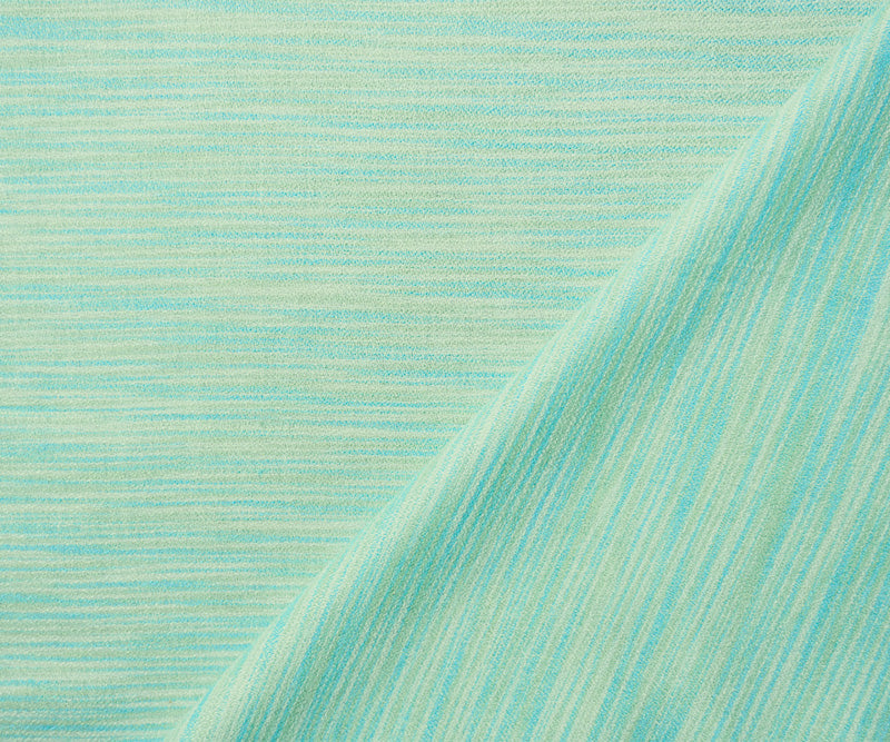 Green-Teal-White Rayon Slub Printed Dobby Woven Fabric