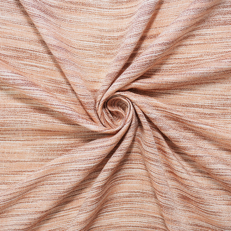 Brown-Beige-White Rayon Slub Texture Printed Dobby Woven Fabric