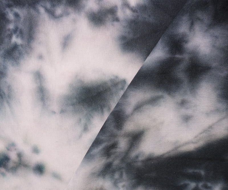 Black-Gray Rayon Tie Dye Printed Challis Woven Fabric
