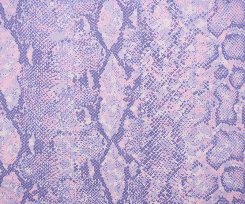 Purple-Pink-White Rayon Reptile Printed Challis Woven Fabric