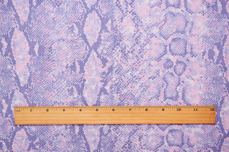 Purple-Pink-White Rayon Reptile Printed Challis Woven Fabric