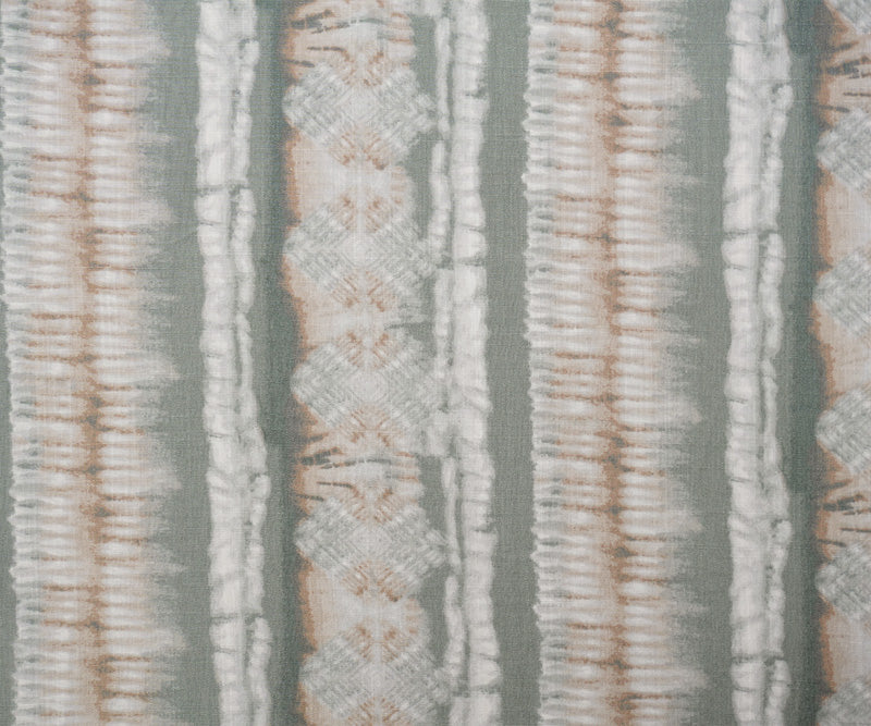 Gray-Beige-White Rayon Tie Dye Printed Cross Hatch Challis Woven Fabric