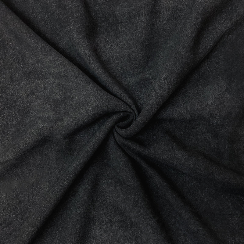 Black-Gray Rayon Heather Vintage-Distressed Look Voile Fabric
