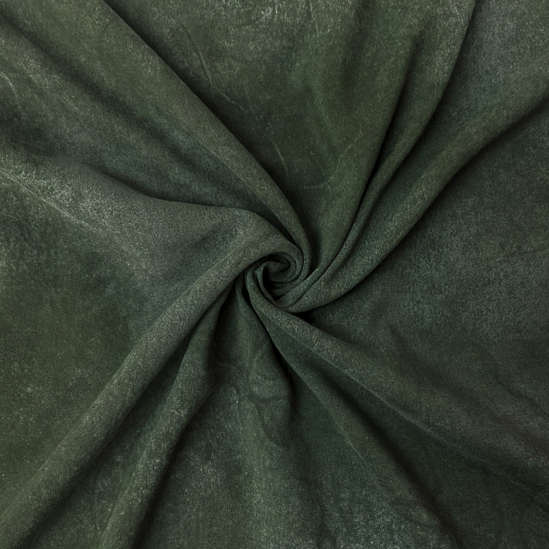 Green-Gray Rayon Solid Vintage-Distressed Look Voile Fabric