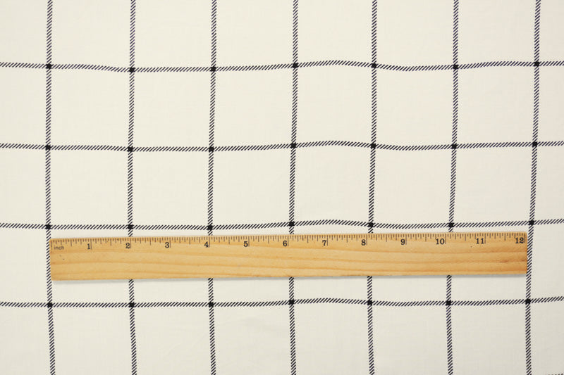 White-Black Rayon Check Printed Challis Woven Fabric