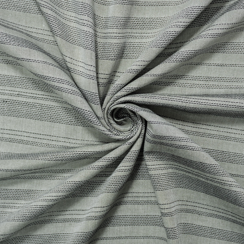 Green-Black-White Rayon Cotton Stripe Dobby Woven Fabric