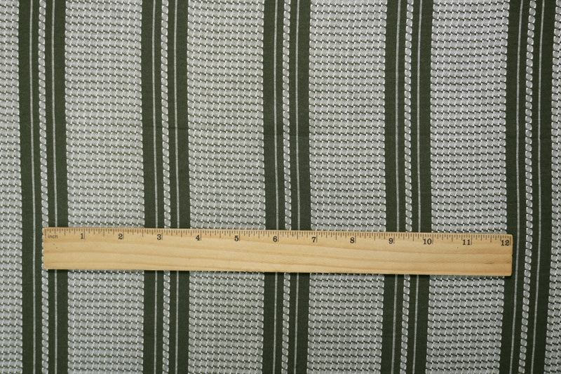 Gray-White Rayon Cotton Stripe Dobby Woven Fabric