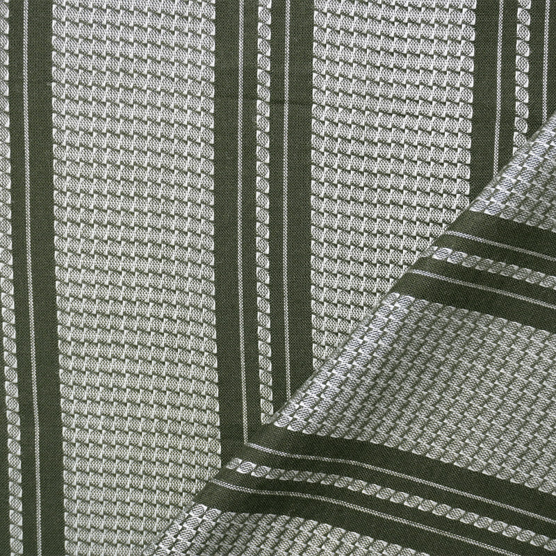 Gray-White Rayon Cotton Stripe Dobby Woven Fabric