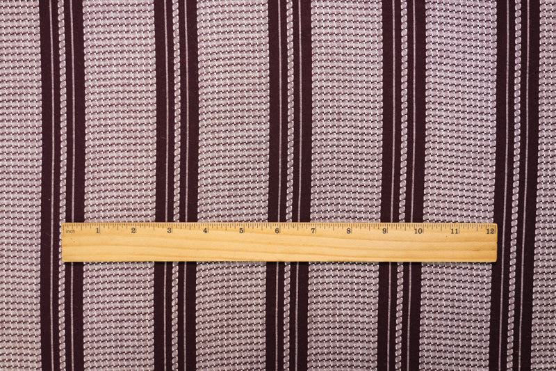 Red-White Rayon Cotton Stripe Dobby Woven Fabric