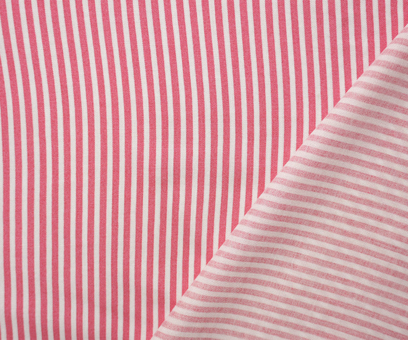 Pink-White Rayon Stripe Challis Woven Fabric