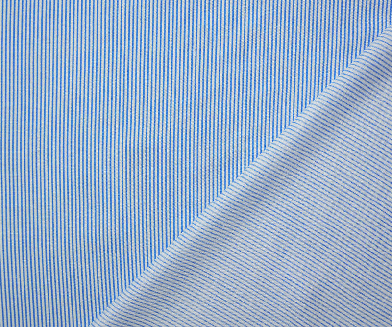 1 YD PC-Blue-White Rayon Stripe Challis Woven Fabric
