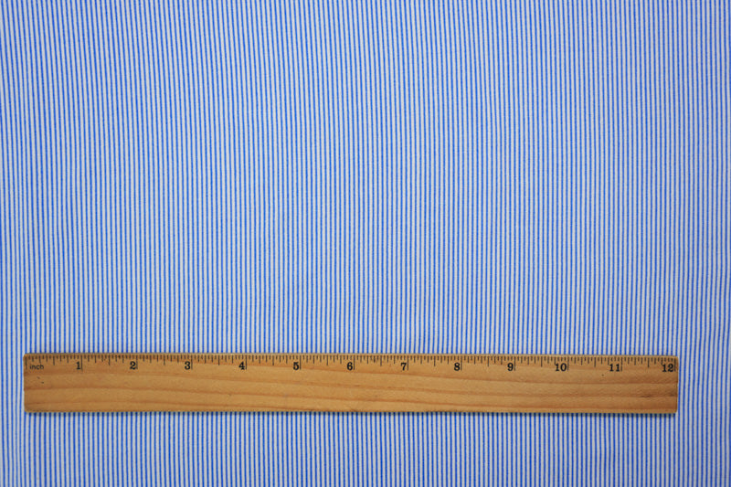 1 YD PC-Blue-White Rayon Stripe Challis Woven Fabric