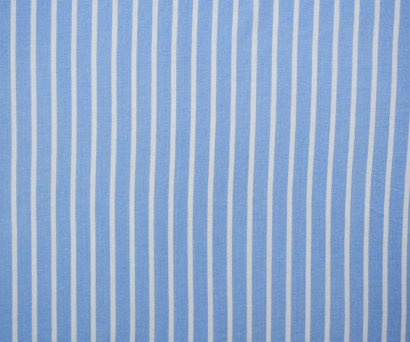 Blue-White Rayon Stripe Printed Challis Woven Fabric