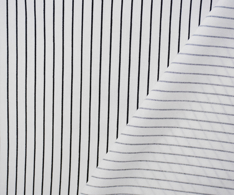 Black-White Rayon Stripe Printed Challis Woven Fabric