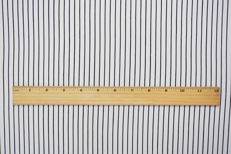 Black-White Rayon Stripe Printed Challis Woven Fabric