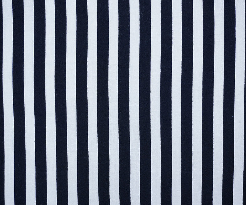 Black-White Rayon Stripe Printed Challis Woven Fabric