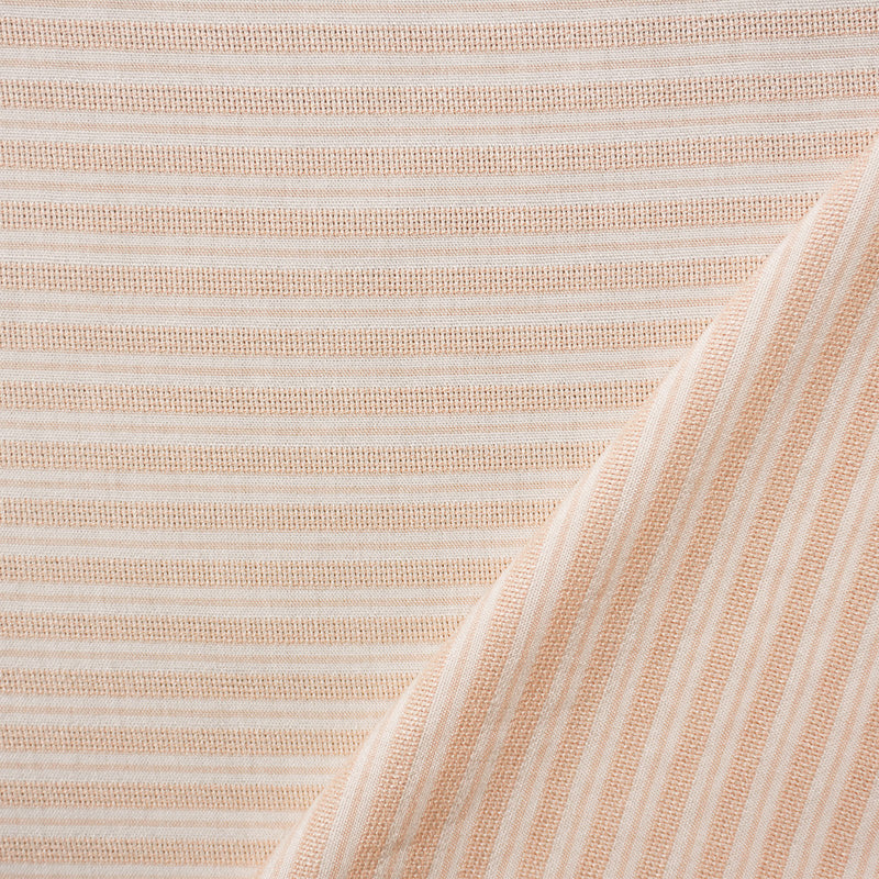 Beige-White Rayon Cotton Stripe Dobby Woven Fabric
