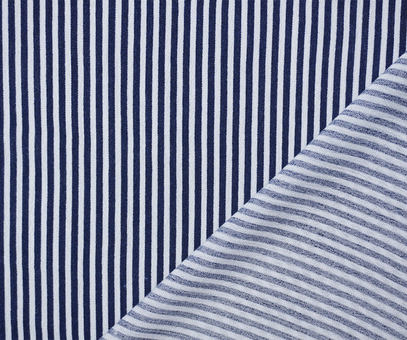 Blue-White Rayon Stripe Gauze Woven Fabric