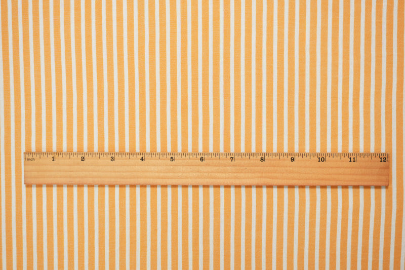 Yellow-White Rayon Textured Yarn Dyed Stripe Woven Fabric