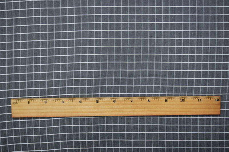 Black-White Rayon Check Woven Fabric