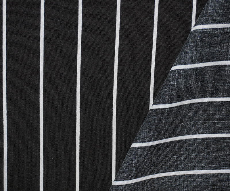 Black-White Rayon Stripe Printed Challis Woven Fabric