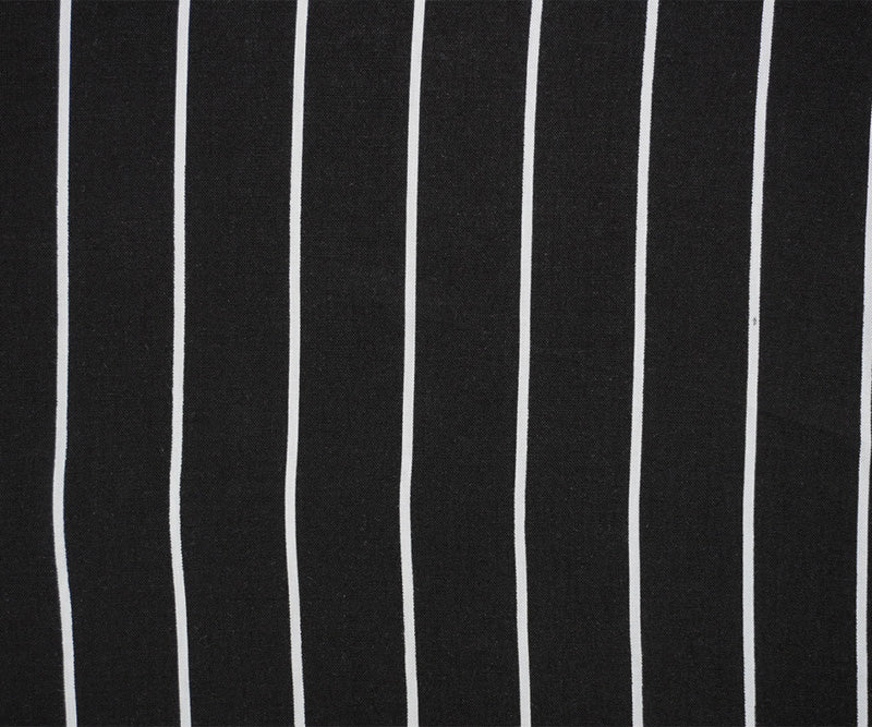Black-White Rayon Stripe Printed Challis Woven Fabric