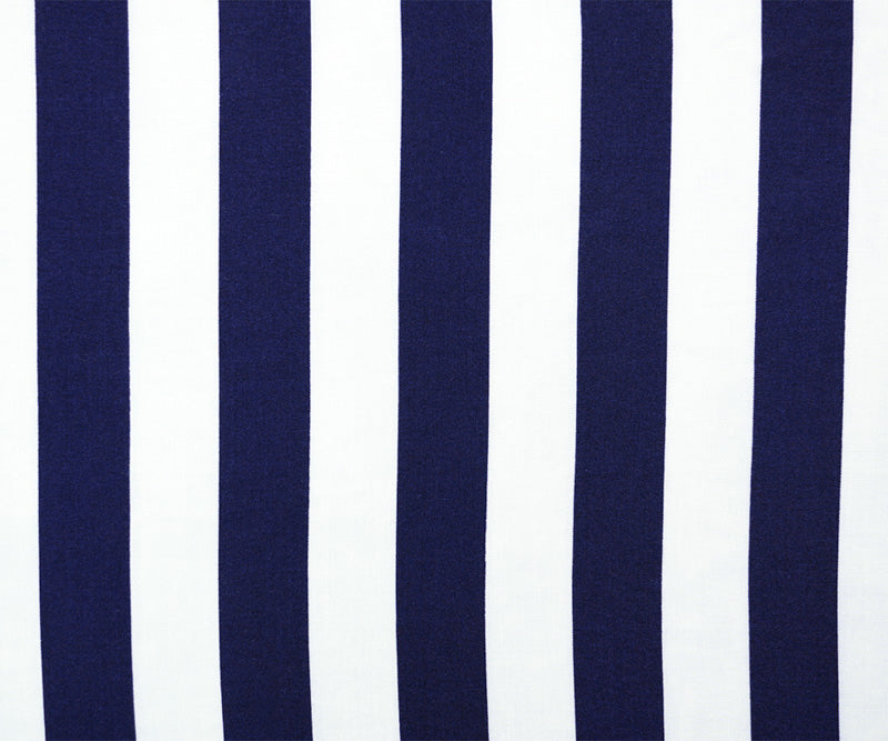 Blue-White Rayon Stripe Challis Woven Fabric