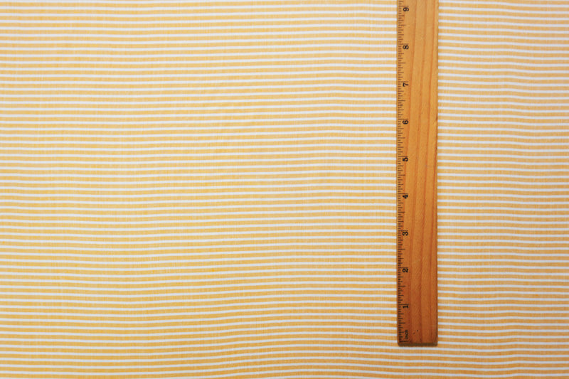 Yellow-White Rayon Stripe Challis Woven Fabric