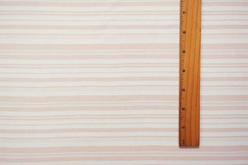 Beige-White Rayon Cotton Stripe Dobby Woven Fabric