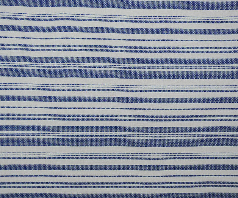 Blue-White Rayon Cotton Stripe Dobby Woven Fabric