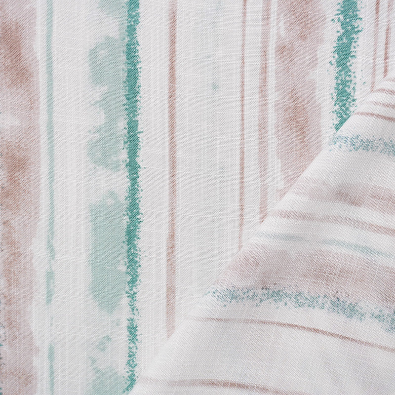 White-Multi Rayon Abstract Stripe Cross Hatch Slub Woven Fabric
