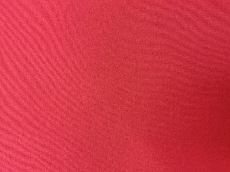 Red Organic Cotton Solid 1X1 Rib Knit Fabric