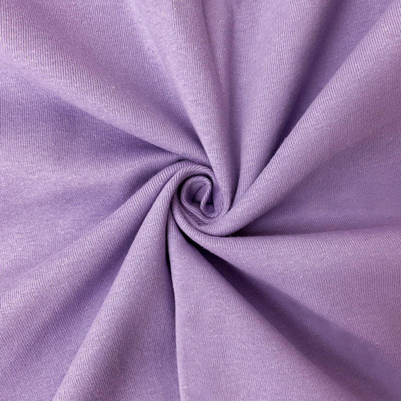 Purple Organic Cotton Solid 1X1 Rib Knit Fabric