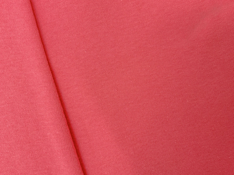 Pink Organic Cotton Solid 1X1 Rib Knit Fabric
