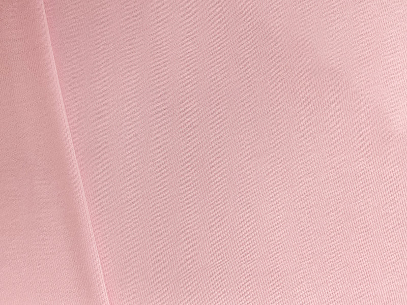 Pink Organic Cotton Solid 1X1 Rib Knit Fabric