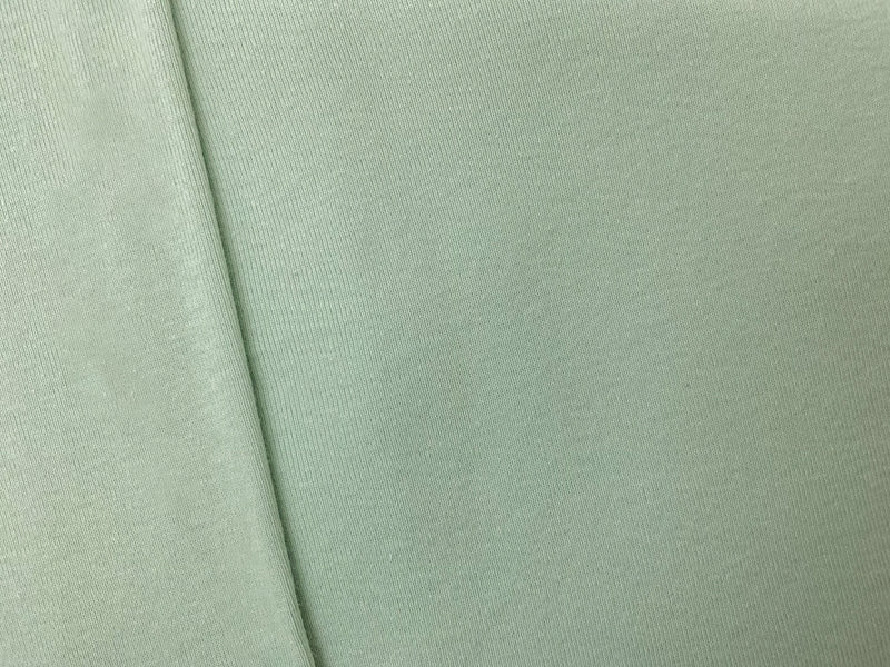 Green Organic Cotton Solid 1X1 Rib Knit Fabric
