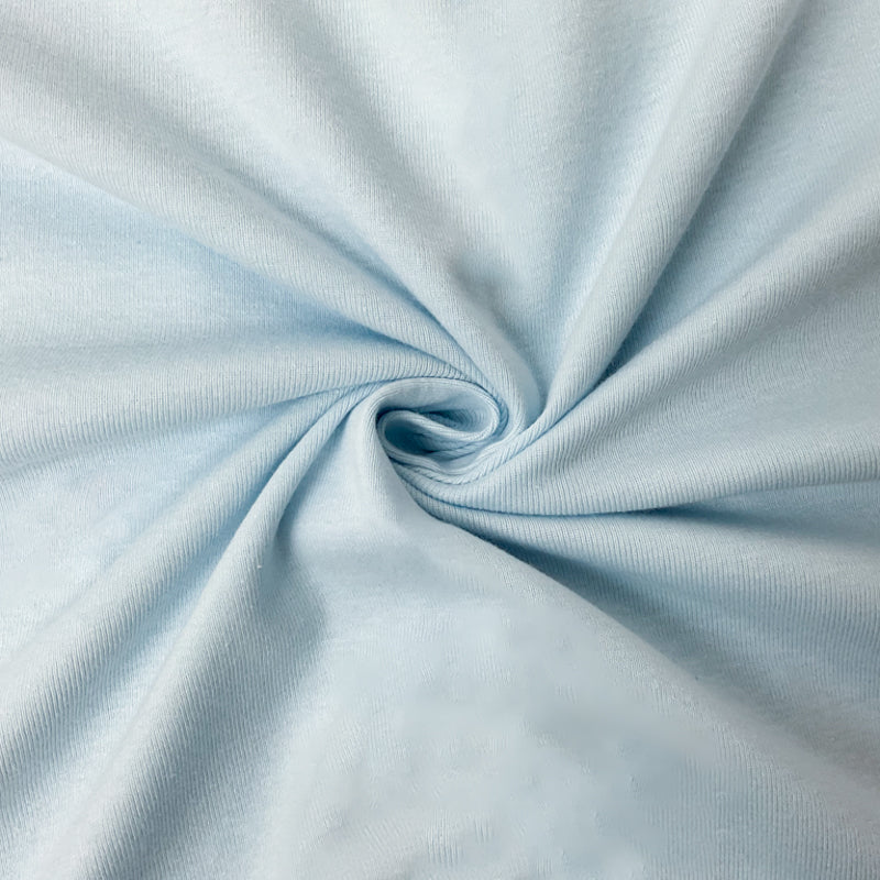 3 1/2 YD PC-Blue Organic Cotton Solid 1X1 Rib Knit Fabric