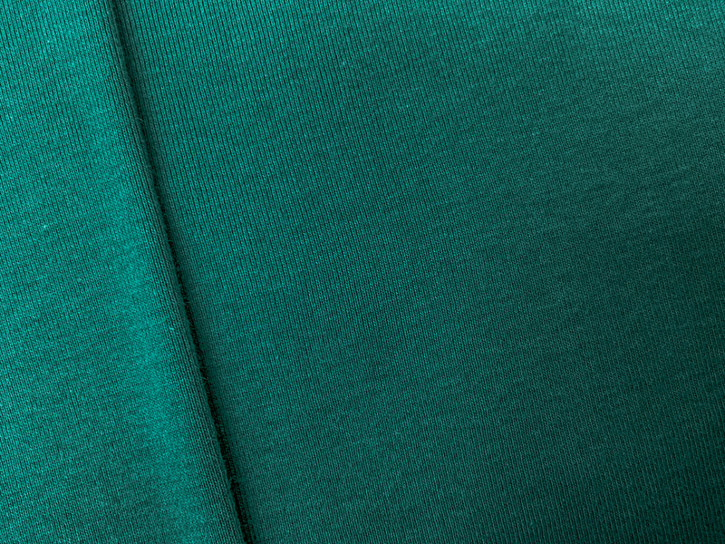 Green Organic Cotton Solid 1X1 Rib Knit Fabric