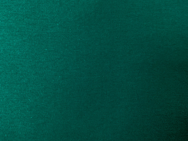 Green Organic Cotton Solid 1X1 Rib Knit Fabric