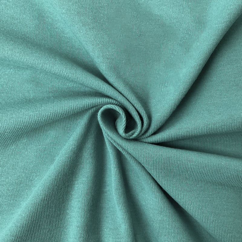 3 5/8 YD PC-Green Organic Cotton Solid 1X1 Rib Knit Fabric
