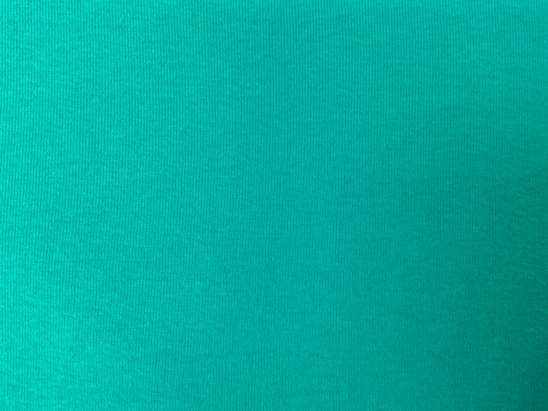 Green Organic Cotton Solid 1X1 Rib Knit Fabric