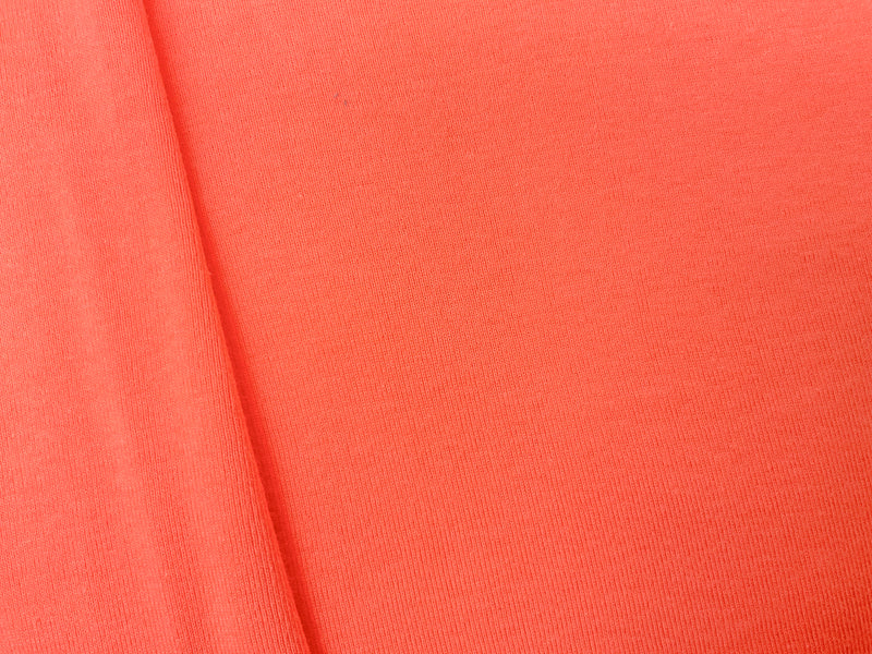 Orange Organic Cotton Solid 1X1 Rib Knit Fabric