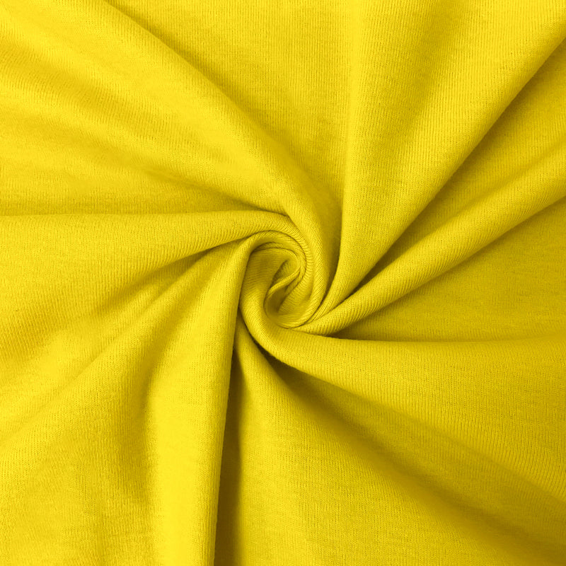 Yellow Organic Cotton Solid 1X1 Rib Knit Fabric