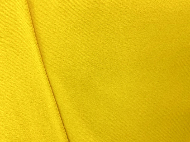 Yellow Organic Cotton Solid 1X1 Rib Knit Fabric