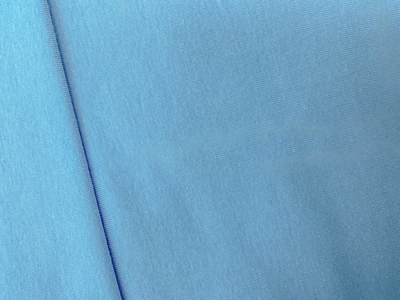 Blue Organic Cotton Solid 1X1 Rib Knit Fabric