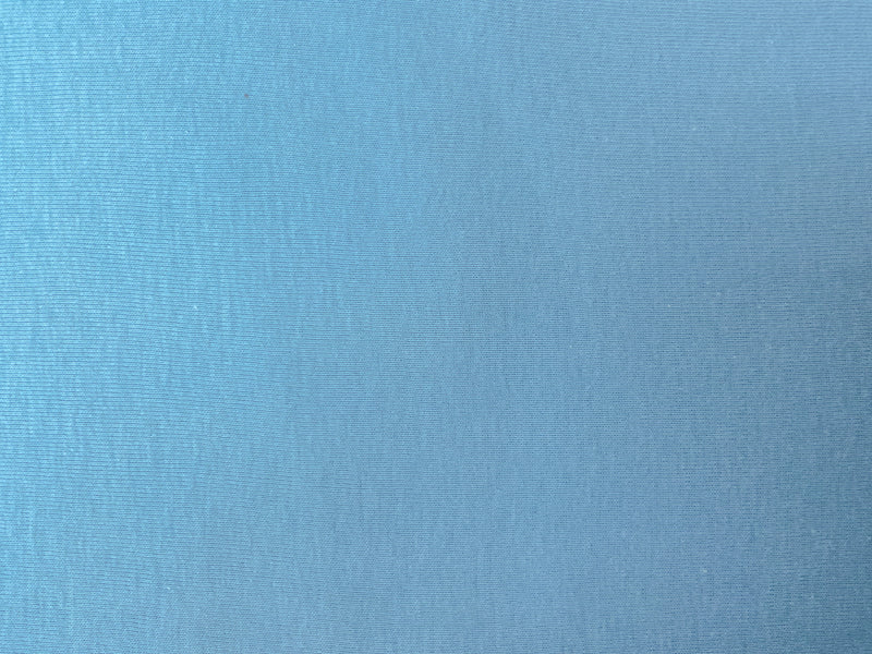 Blue Organic Cotton Solid 1X1 Rib Knit Fabric