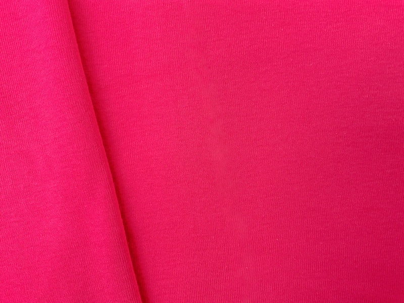 Pink Organic Cotton Solid 1X1 Rib Knit Fabric