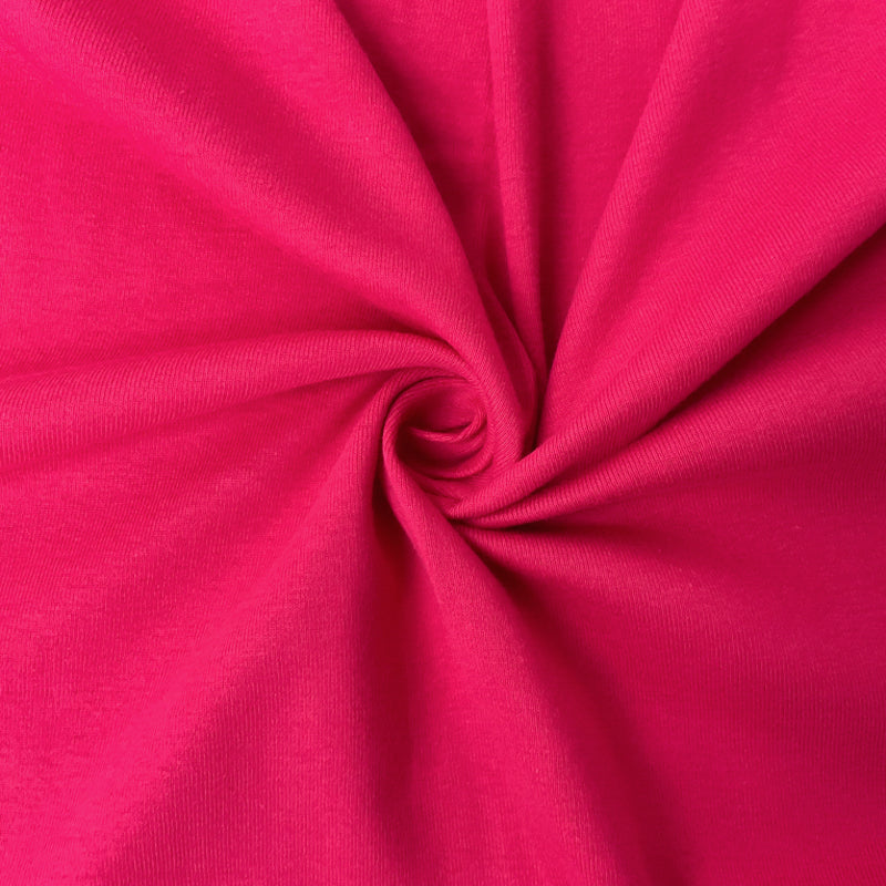 Pink Organic Cotton Solid 1X1 Rib Knit Fabric