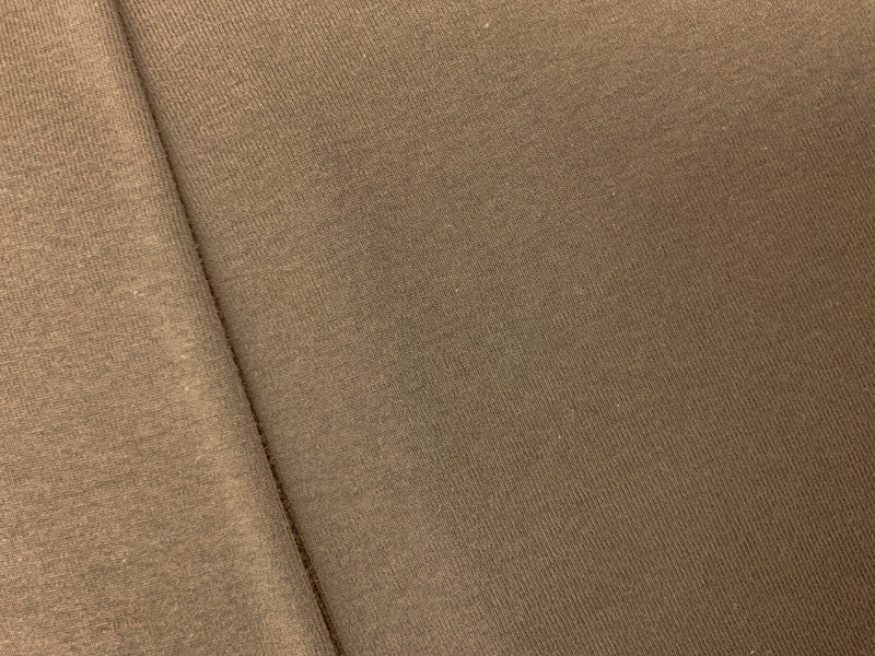 Brown Organic Cotton Solid 1X1 Rib Knit Fabric