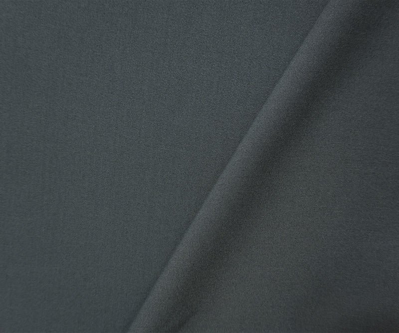 Deep Gray Poly Rayon Spandex Stretch Solid Woven Suiting Fabric